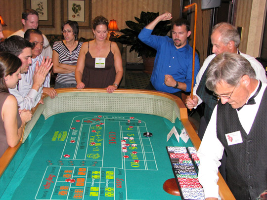 craps tables and dealers for casino parties
