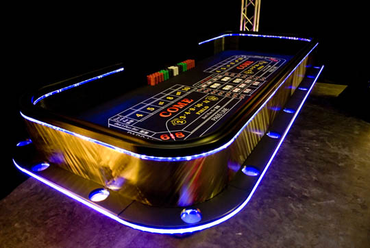 Lighted Craps Tables for Casino Parties